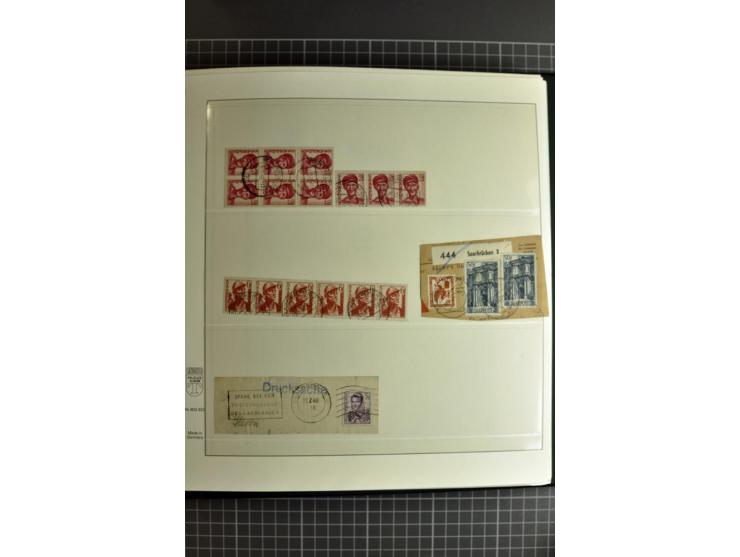 1947/1959, sehr umfangreiche gestempelte Sammlung mit vielen Briefstücken, Einheiten und Besonderheiten sowie Briefen und FDC