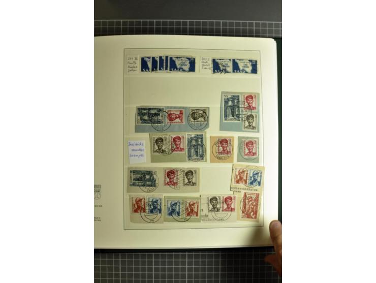 1947/1959, sehr umfangreiche gestempelte Sammlung mit vielen Briefstücken, Einheiten und Besonderheiten sowie Briefen und FDC