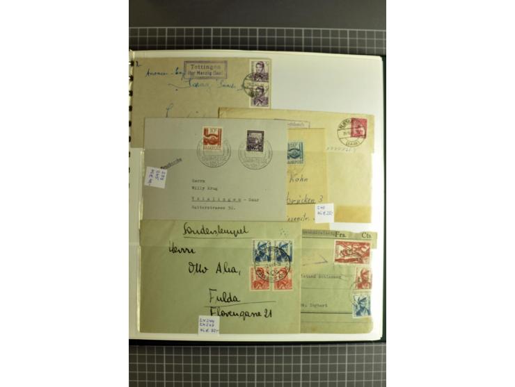 1947/1959, sehr umfangreiche gestempelte Sammlung mit vielen Briefstücken, Einheiten und Besonderheiten sowie Briefen und FDC