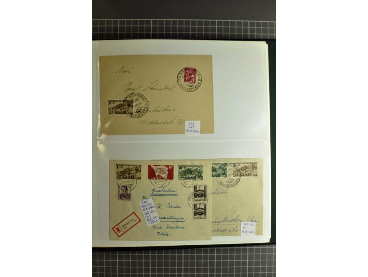 1947/1959, sehr umfangreiche gestempelte Sammlung mit vielen Briefstücken, Einheiten und Besonderheiten sowie Briefen und FDC