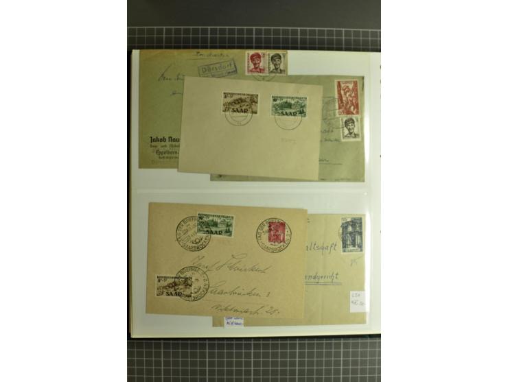 1947/1959, sehr umfangreiche gestempelte Sammlung mit vielen Briefstücken, Einheiten und Besonderheiten sowie Briefen und FDC