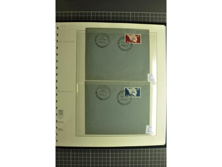 1947/1959, sehr umfangreiche gestempelte Sammlung mit vielen Briefstücken, Einheiten und Besonderheiten sowie Briefen und FDC