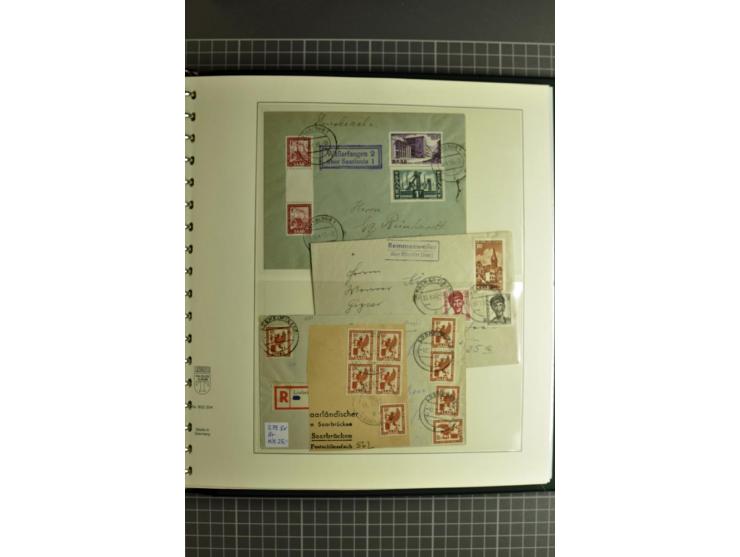 1947/1959, sehr umfangreiche gestempelte Sammlung mit vielen Briefstücken, Einheiten und Besonderheiten sowie Briefen und FDC