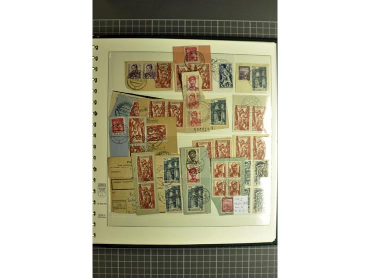 1947/1959, sehr umfangreiche gestempelte Sammlung mit vielen Briefstücken, Einheiten und Besonderheiten sowie Briefen und FDC