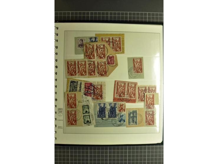 1947/1959, sehr umfangreiche gestempelte Sammlung mit vielen Briefstücken, Einheiten und Besonderheiten sowie Briefen und FDC