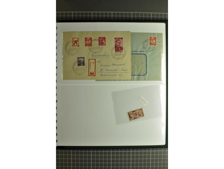 1947/1959, sehr umfangreiche gestempelte Sammlung mit vielen Briefstücken, Einheiten und Besonderheiten sowie Briefen und FDC