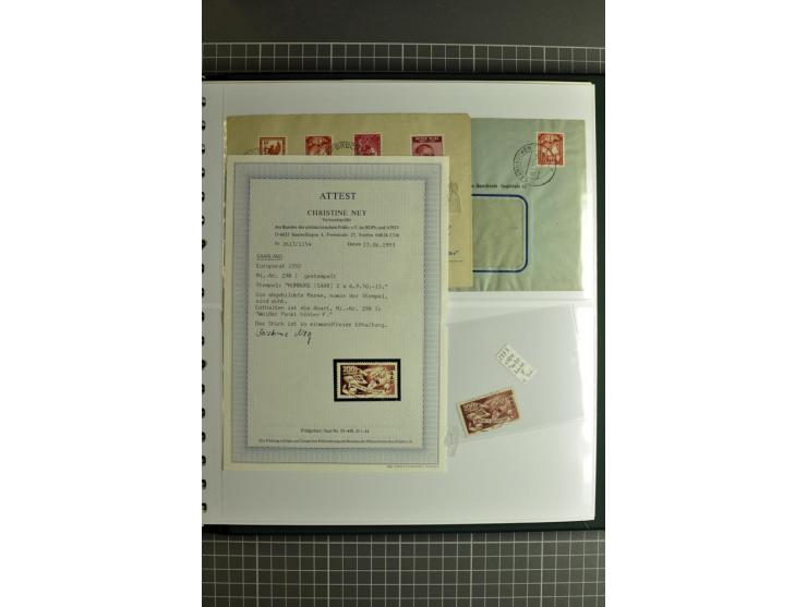 1947/1959, sehr umfangreiche gestempelte Sammlung mit vielen Briefstücken, Einheiten und Besonderheiten sowie Briefen und FDC