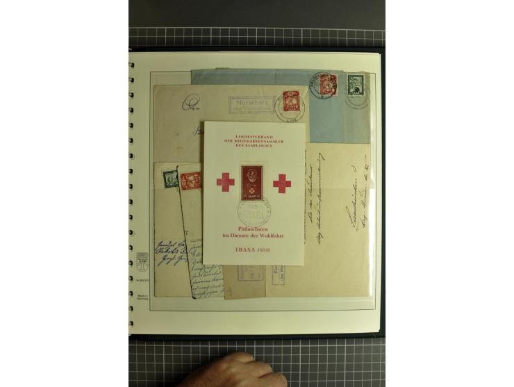 1947/1959, sehr umfangreiche gestempelte Sammlung mit vielen Briefstücken, Einheiten und Besonderheiten sowie Briefen und FDC