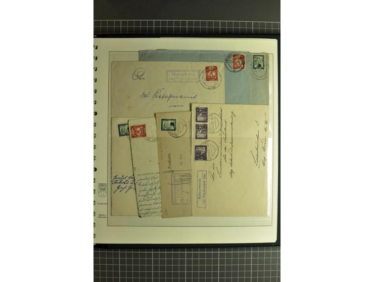 1947/1959, sehr umfangreiche gestempelte Sammlung mit vielen Briefstücken, Einheiten und Besonderheiten sowie Briefen und FDC