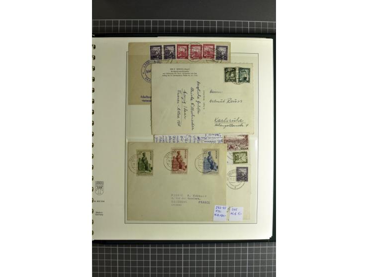 1947/1959, sehr umfangreiche gestempelte Sammlung mit vielen Briefstücken, Einheiten und Besonderheiten sowie Briefen und FDC