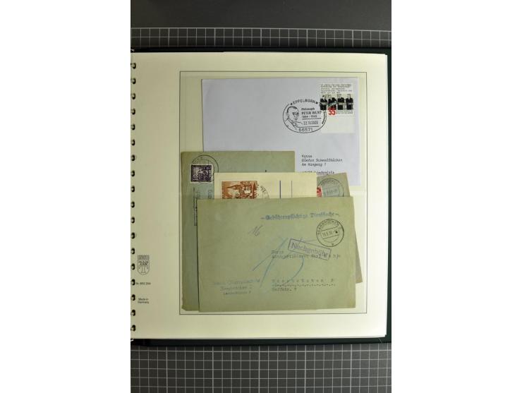 1947/1959, sehr umfangreiche gestempelte Sammlung mit vielen Briefstücken, Einheiten und Besonderheiten sowie Briefen und FDC