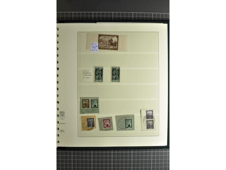 1947/1959, sehr umfangreiche gestempelte Sammlung mit vielen Briefstücken, Einheiten und Besonderheiten sowie Briefen und FDC