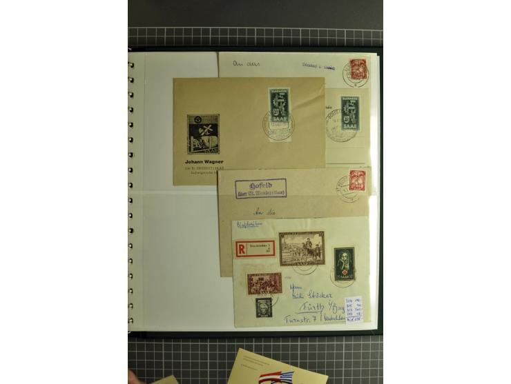 1947/1959, sehr umfangreiche gestempelte Sammlung mit vielen Briefstücken, Einheiten und Besonderheiten sowie Briefen und FDC