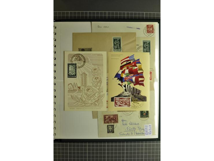 1947/1959, sehr umfangreiche gestempelte Sammlung mit vielen Briefstücken, Einheiten und Besonderheiten sowie Briefen und FDC