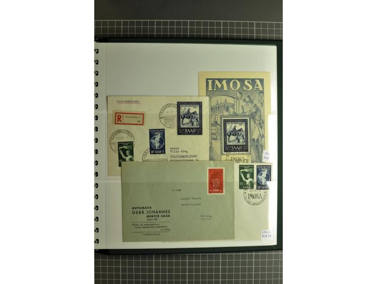 1947/1959, sehr umfangreiche gestempelte Sammlung mit vielen Briefstücken, Einheiten und Besonderheiten sowie Briefen und FDC