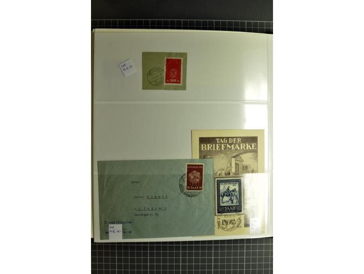 1947/1959, sehr umfangreiche gestempelte Sammlung mit vielen Briefstücken, Einheiten und Besonderheiten sowie Briefen und FDC