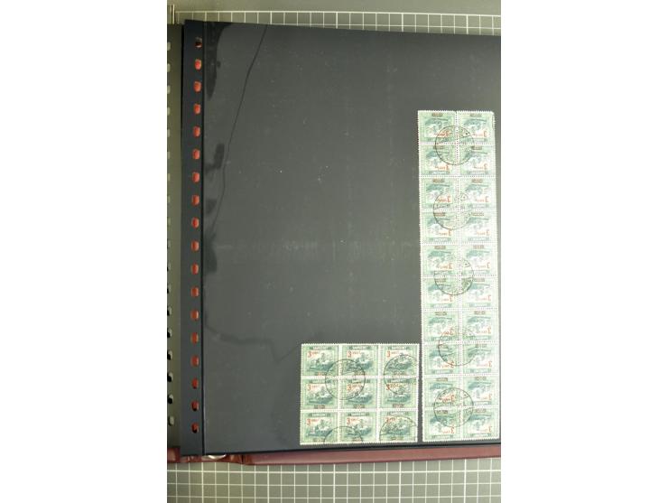 1947/1959, sehr umfangreiche gestempelte Sammlung mit vielen Briefstücken, Einheiten und Besonderheiten sowie Briefen und FDC