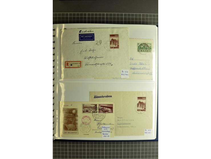 1947/1959, sehr umfangreiche gestempelte Sammlung mit vielen Briefstücken, Einheiten und Besonderheiten sowie Briefen und FDC