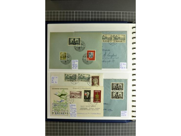 1947/1959, sehr umfangreiche gestempelte Sammlung mit vielen Briefstücken, Einheiten und Besonderheiten sowie Briefen und FDC