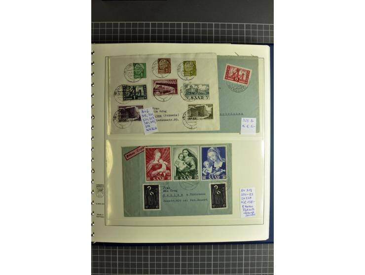 1947/1959, sehr umfangreiche gestempelte Sammlung mit vielen Briefstücken, Einheiten und Besonderheiten sowie Briefen und FDC