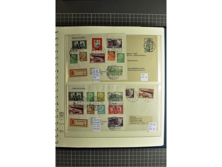 1947/1959, sehr umfangreiche gestempelte Sammlung mit vielen Briefstücken, Einheiten und Besonderheiten sowie Briefen und FDC