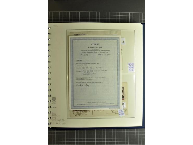 1947/1959, sehr umfangreiche gestempelte Sammlung mit vielen Briefstücken, Einheiten und Besonderheiten sowie Briefen und FDC