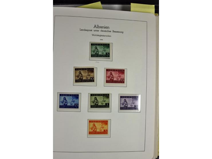 1939/1945, umfangreiche, postfrisch/ungebrauchte und gestempelte Sammlung von Albanien bis Zara mit vielen besseren Werten, d