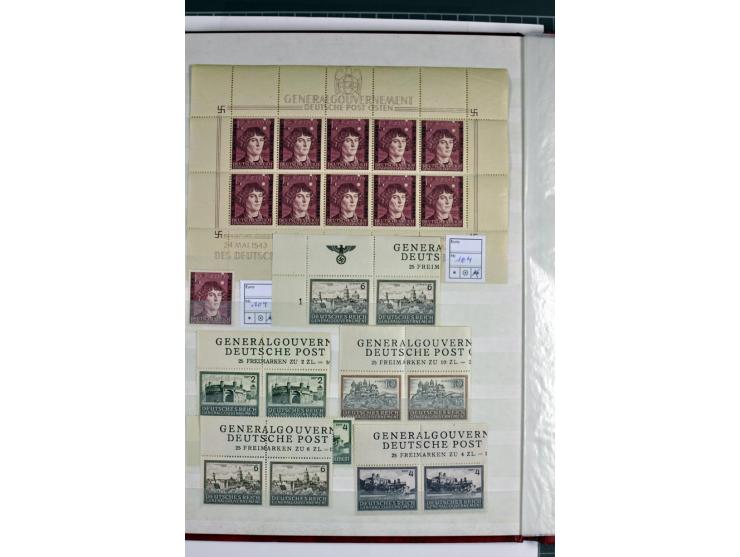 1940/1944, meist postfrische und gestempelte Sammlung mit Böhmen & Mähren, Generalgouvernement und Ostland mit einigen kpl. A