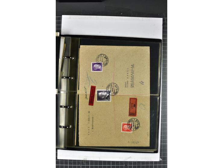 1939/45, Partie Briefe und Karten, dabei Einzelfrankaturen, Mehrfachfrankaturen, Reco, Express, Wertbriefe etc.