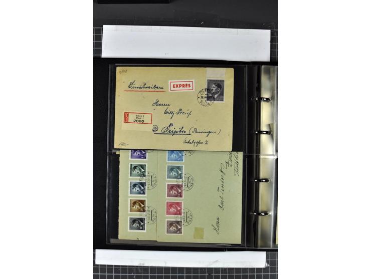 1939/45, Partie Briefe und Karten, dabei Einzelfrankaturen, Mehrfachfrankaturen, Reco, Express, Wertbriefe etc.