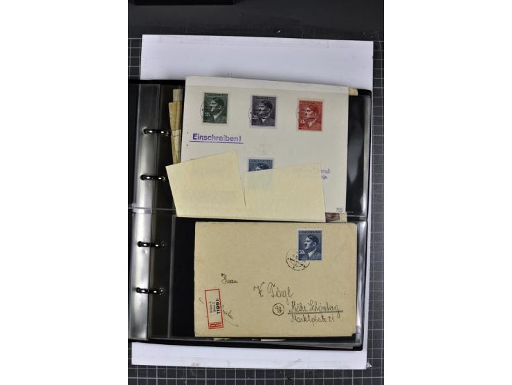 1939/45, Partie Briefe und Karten, dabei Einzelfrankaturen, Mehrfachfrankaturen, Reco, Express, Wertbriefe etc.