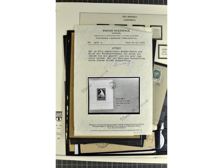 1940/45, interessante ungebrauchte und gestempelte Sammlung mit diversen Briefen, dabei ein guter Teil Festung Lorient mit u.