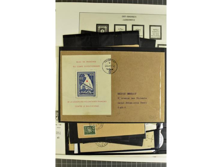 1940/45, interessante ungebrauchte und gestempelte Sammlung mit diversen Briefen, dabei ein guter Teil Festung Lorient mit u.