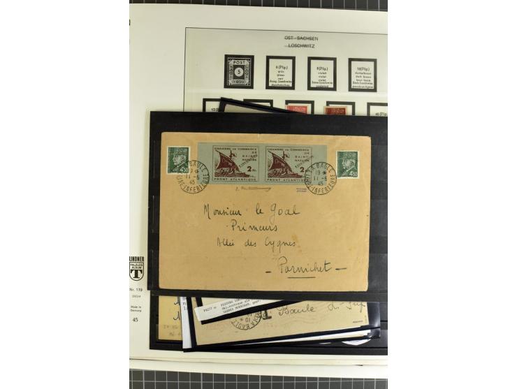 1940/45, interessante ungebrauchte und gestempelte Sammlung mit diversen Briefen, dabei ein guter Teil Festung Lorient mit u.