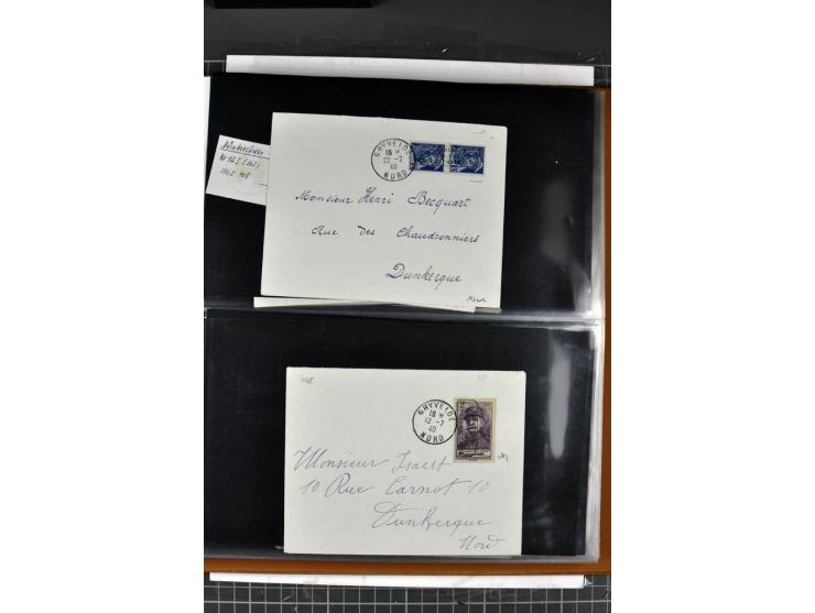 1940, umfangreiche Sammlung von 58 Briefen und einigen losen Marken dabei u.a. Frankreich Nr. 408 im gestempelten Eckrandvier