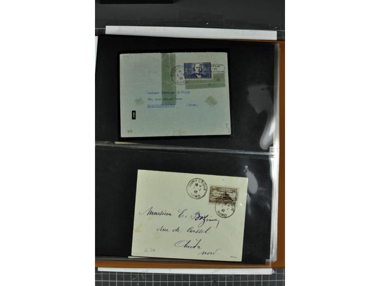 1940, umfangreiche Sammlung von 58 Briefen und einigen losen Marken dabei u.a. Frankreich Nr. 408 im gestempelten Eckrandvier