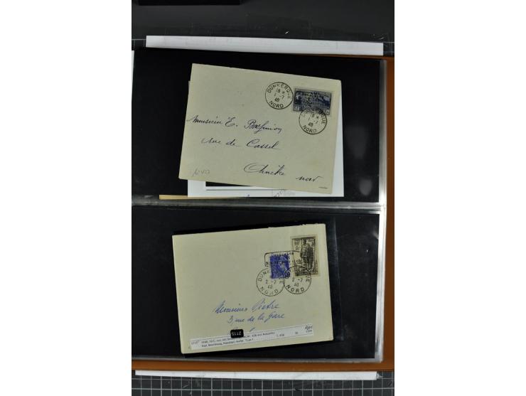 1940, umfangreiche Sammlung von 58 Briefen und einigen losen Marken dabei u.a. Frankreich Nr. 408 im gestempelten Eckrandvier