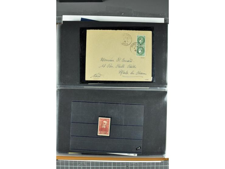 1940, umfangreiche Sammlung von 58 Briefen und einigen losen Marken dabei u.a. Frankreich Nr. 408 im gestempelten Eckrandvier