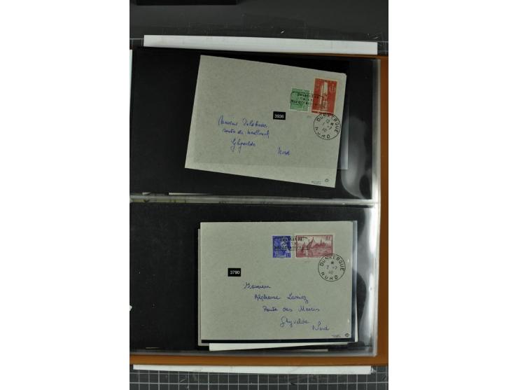 1940, umfangreiche Sammlung von 58 Briefen und einigen losen Marken dabei u.a. Frankreich Nr. 408 im gestempelten Eckrandvier