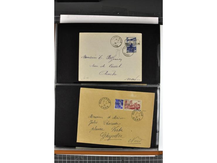 1940, umfangreiche Sammlung von 58 Briefen und einigen losen Marken dabei u.a. Frankreich Nr. 408 im gestempelten Eckrandvier