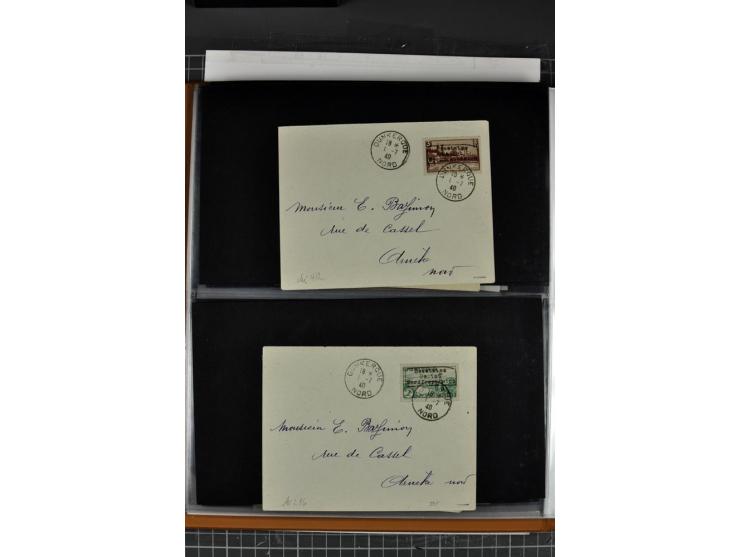 1940, umfangreiche Sammlung von 58 Briefen und einigen losen Marken dabei u.a. Frankreich Nr. 408 im gestempelten Eckrandvier