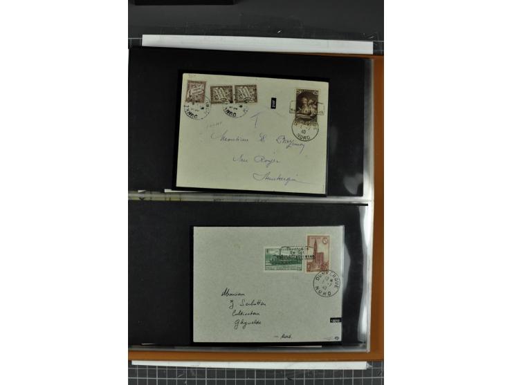 1940, umfangreiche Sammlung von 58 Briefen und einigen losen Marken dabei u.a. Frankreich Nr. 408 im gestempelten Eckrandvier