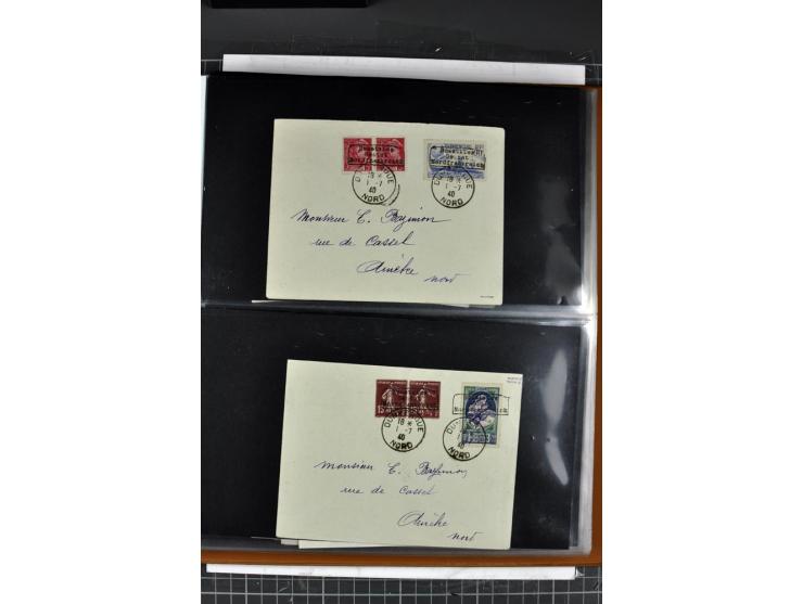 1940, umfangreiche Sammlung von 58 Briefen und einigen losen Marken dabei u.a. Frankreich Nr. 408 im gestempelten Eckrandvier