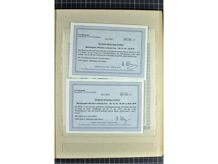  1941/43, sehr schöne saubere postfrische Sammlung  mit etlichen Besonderheiten wie Plattenfehlern, Herzstücken etc., vieles 