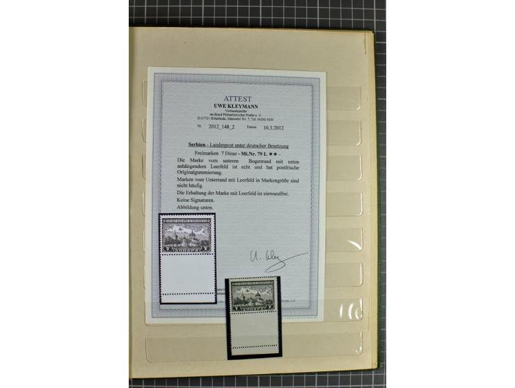  1941/43, sehr schöne saubere postfrische Sammlung  mit etlichen Besonderheiten wie Plattenfehlern, Herzstücken etc., vieles 