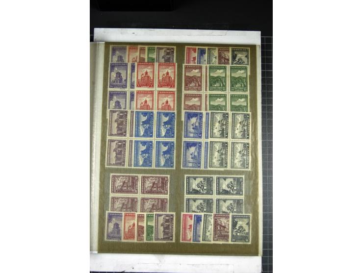 1941/43, ungebrauchte und vorwiegend postfrische Partie mit diversen besseren Werten in Viererblocks dabei Mi.-Nr. 1-15,31-45