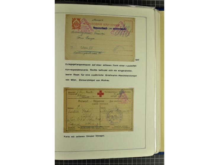 1914/20, interessante Sammlung "Russ. Kriegsgefangenen-Lager in Sibirien" mit über 500 Karten und Briefen, sauber sortiert na