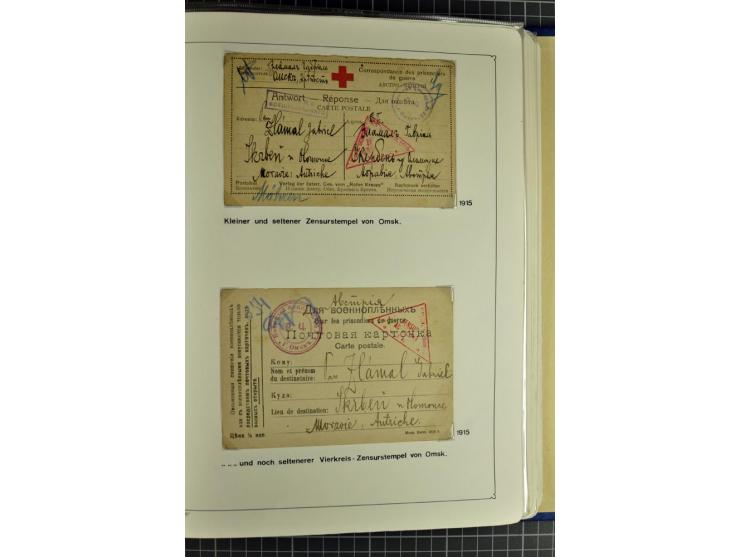 1914/20, interessante Sammlung "Russ. Kriegsgefangenen-Lager in Sibirien" mit über 500 Karten und Briefen, sauber sortiert na