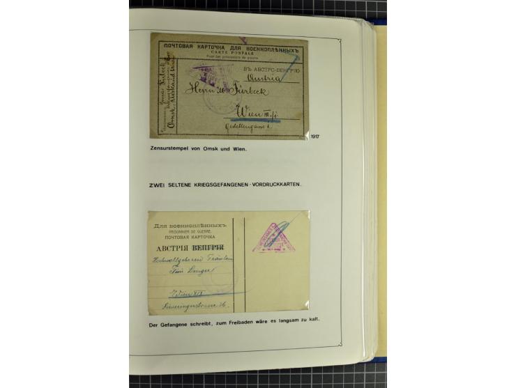 1914/20, interessante Sammlung "Russ. Kriegsgefangenen-Lager in Sibirien" mit über 500 Karten und Briefen, sauber sortiert na