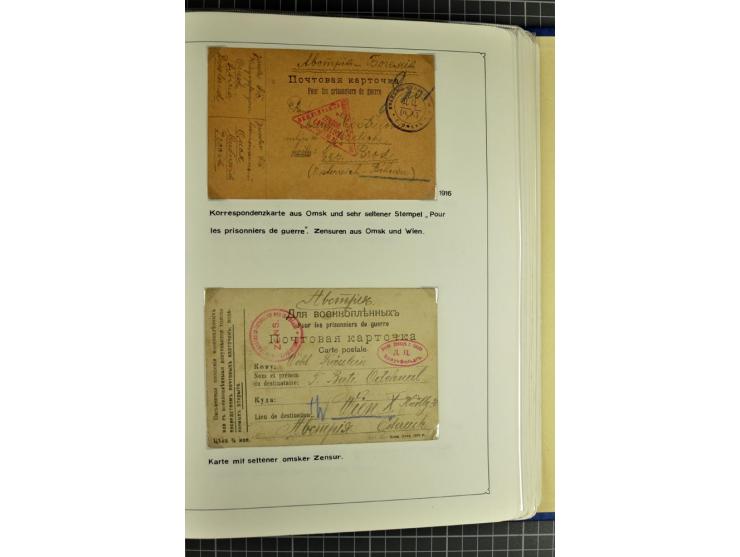 1914/20, interessante Sammlung "Russ. Kriegsgefangenen-Lager in Sibirien" mit über 500 Karten und Briefen, sauber sortiert na